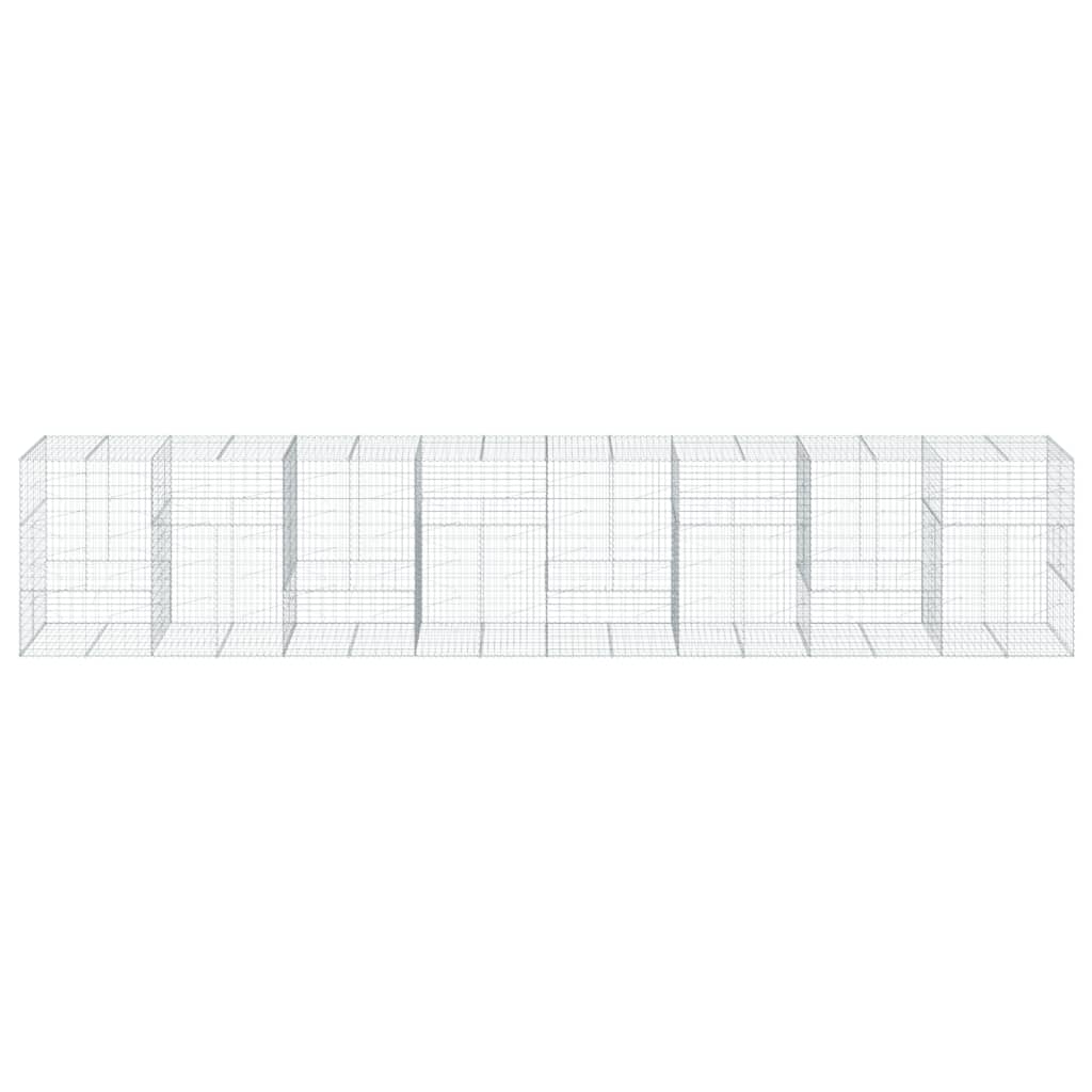 Gabione mit Deckel 800x100x150 cm Verzinktes Eisen