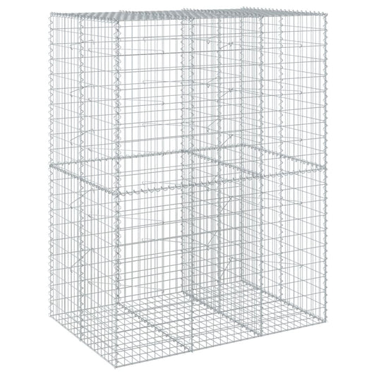 Gabione mit Deckel 150x100x200 cm Verzinktes Eisen