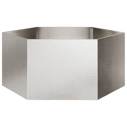 Pflanzkübel Sechseckig 104x90x45 Edelstahl