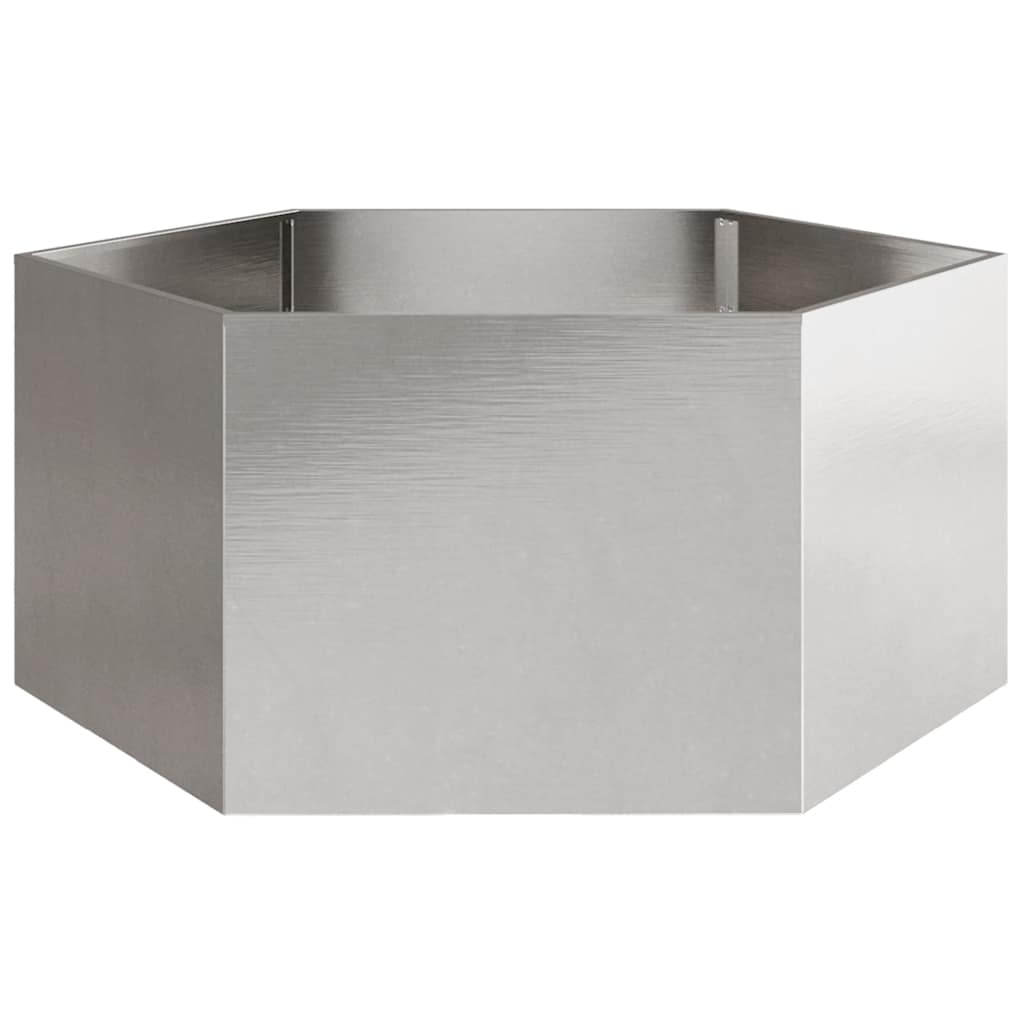 Pflanzkübel Sechseckig 104x90x45 Edelstahl