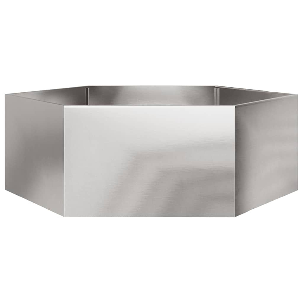 Pflanzkübel Sechseckig 138x120x45 Edelstahl