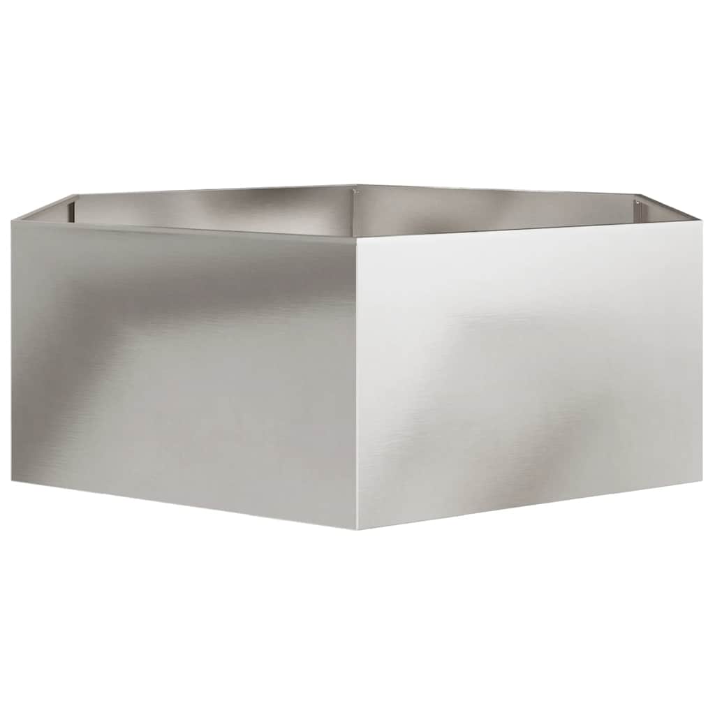 Pflanzkübel Sechseckig 138x120x45 Edelstahl