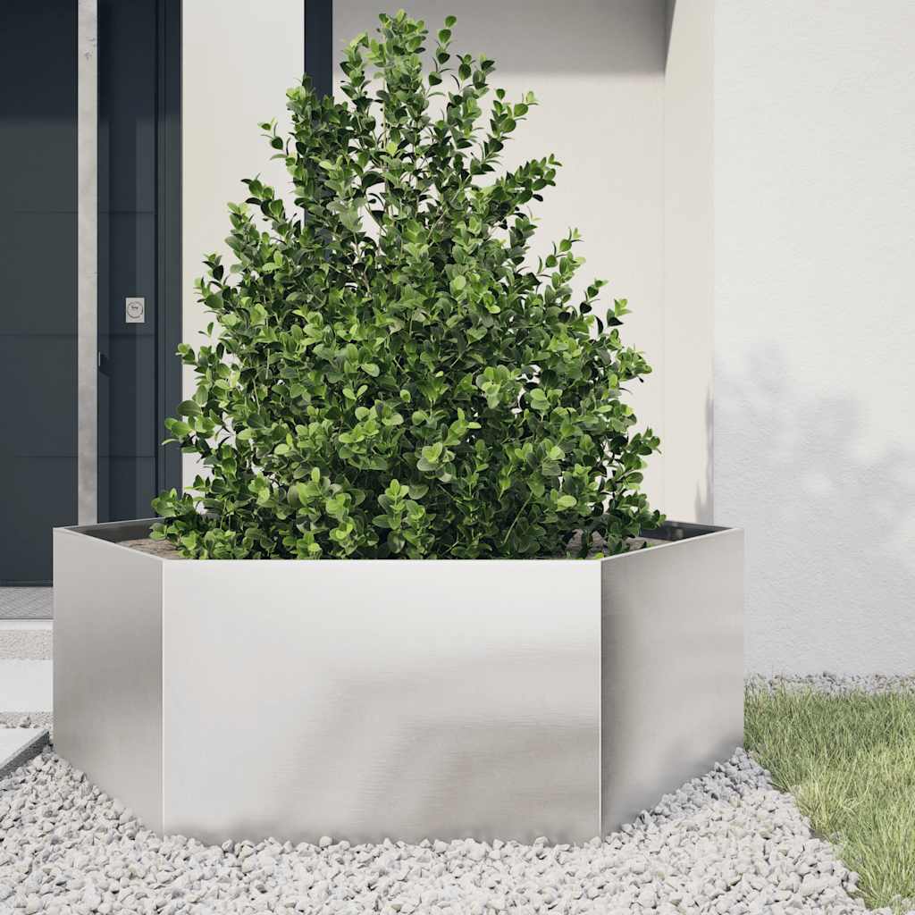Pflanzkübel Sechseckig 138x120x45 Edelstahl