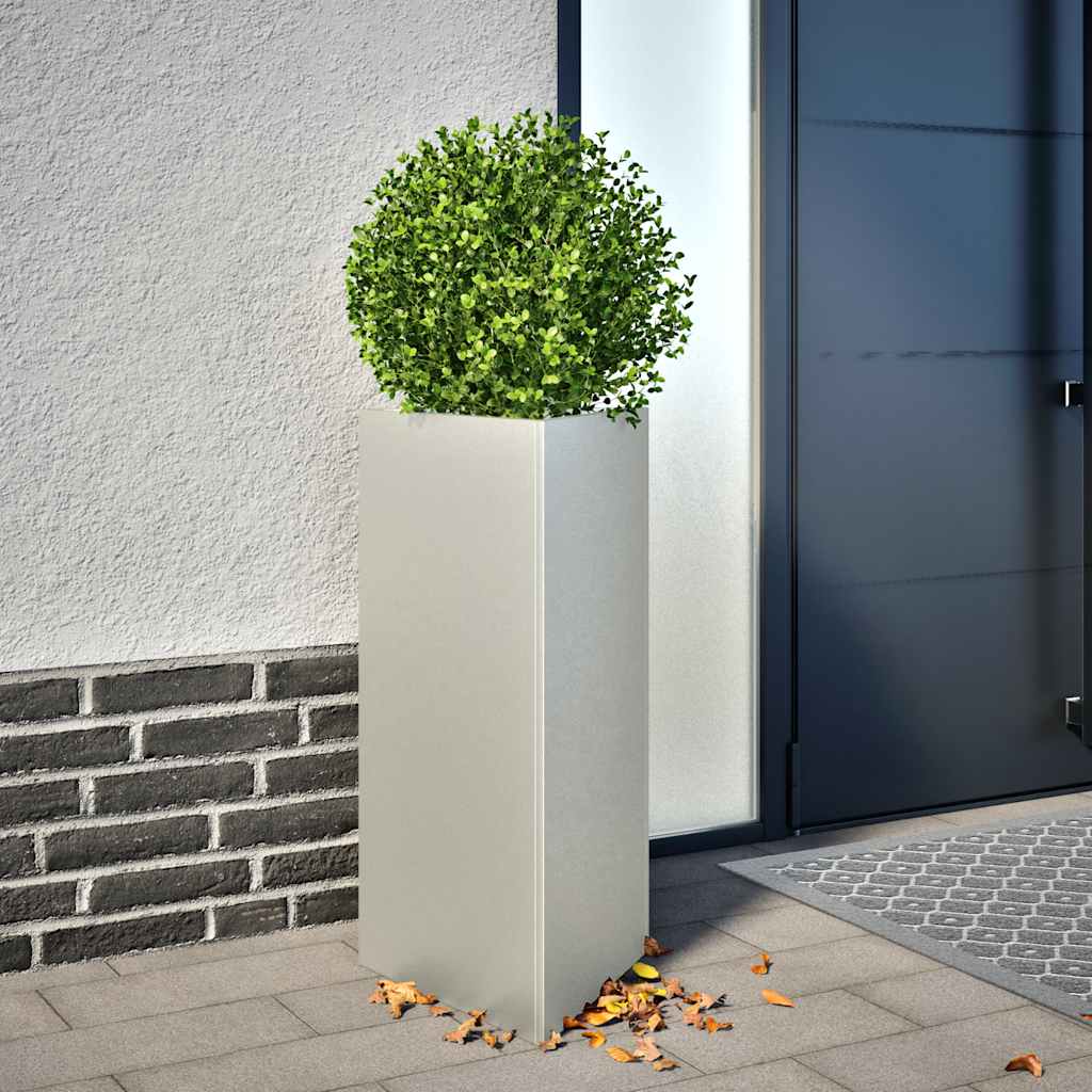 Pflanzkübel 2 Stk. Dreieckig 40x34,5x75 cm Edelstahl