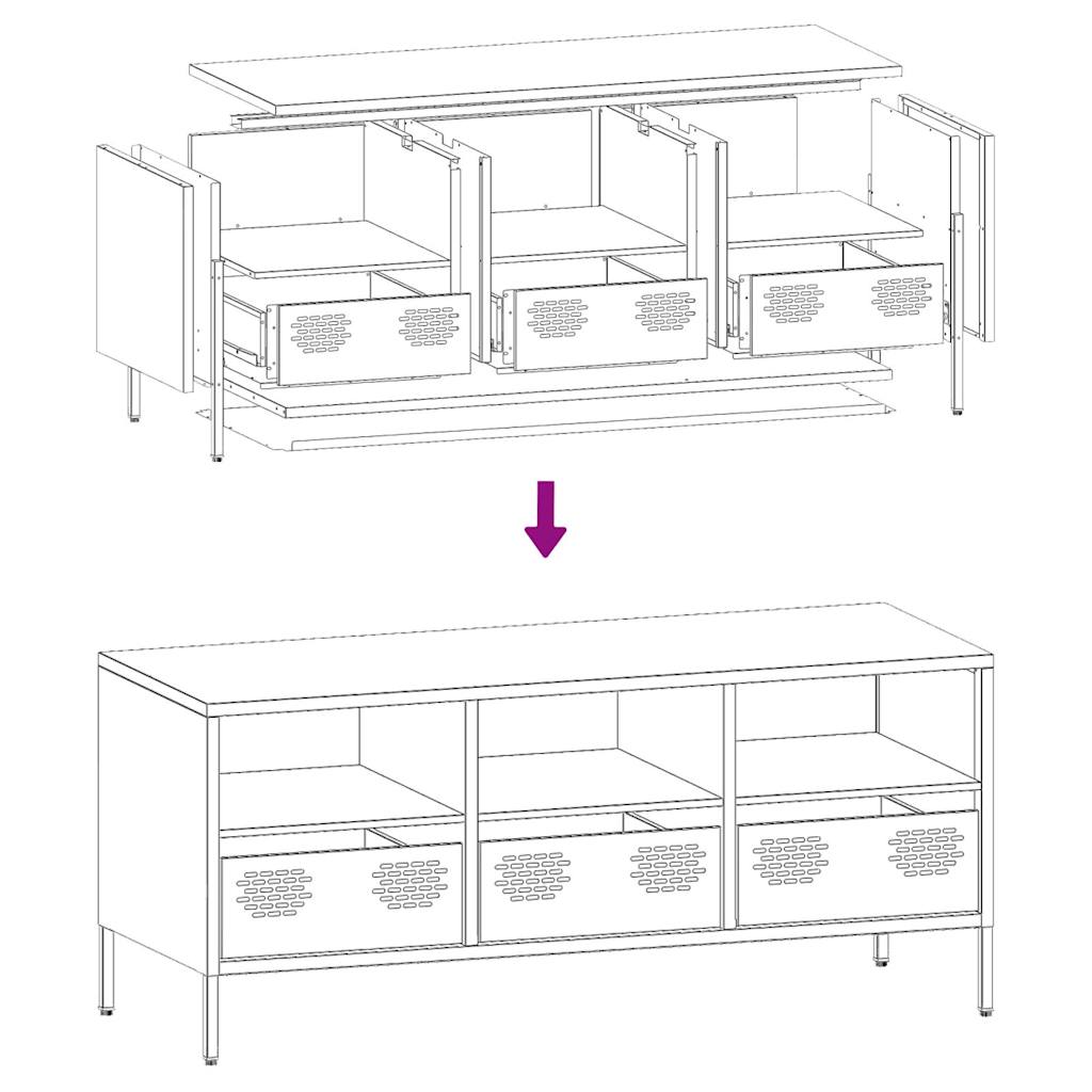 TV-Schrank Schwarz 101,5x39x43,5 cm Kaltgewalzter Stahl