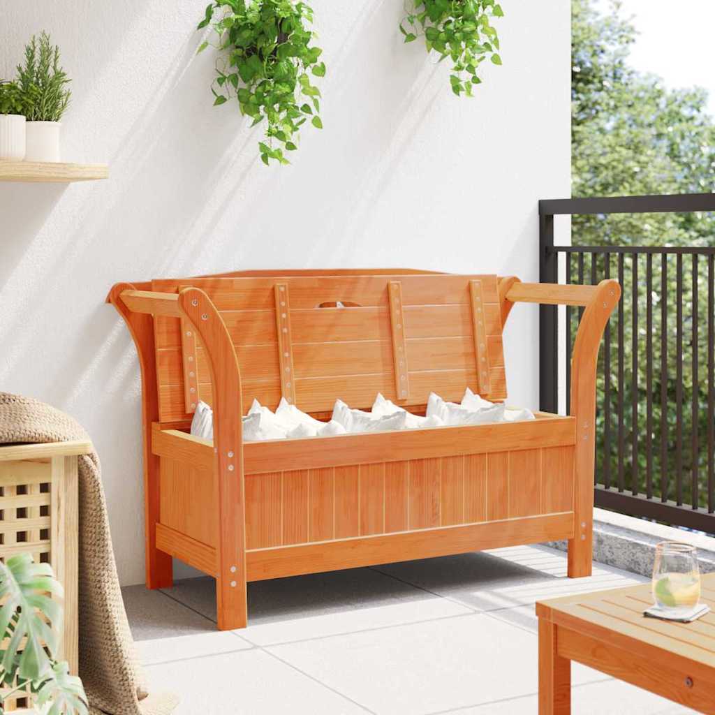 Bank Outdoor Braun 119 x 44 x 76 cm Massives Kiefernholz