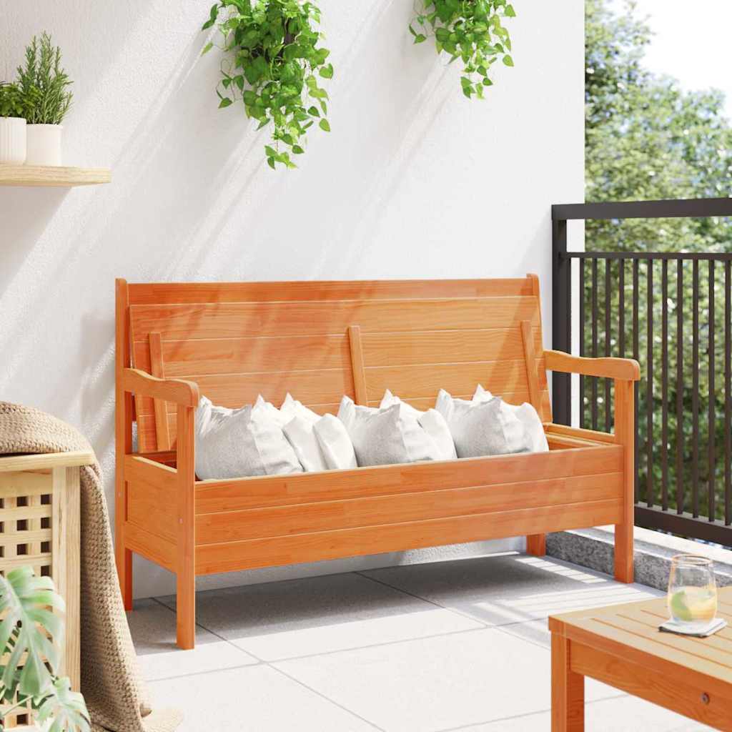 Bank Outdoor Braun 119 x 44 x 76 cm Massives Kiefernholz