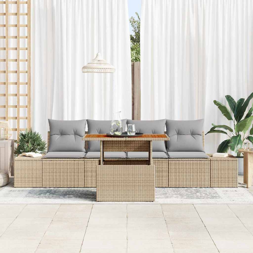 Garten Essgruppe mit Kissen 5 pcs Beige und Grau