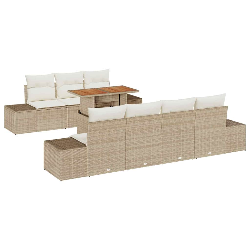 Garten Essgruppe mit Kissen 8 pcs Beige und Creme