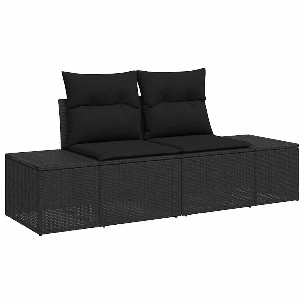 Garten Essgruppe mit Kissen 9 pcs Schwarz und Braun