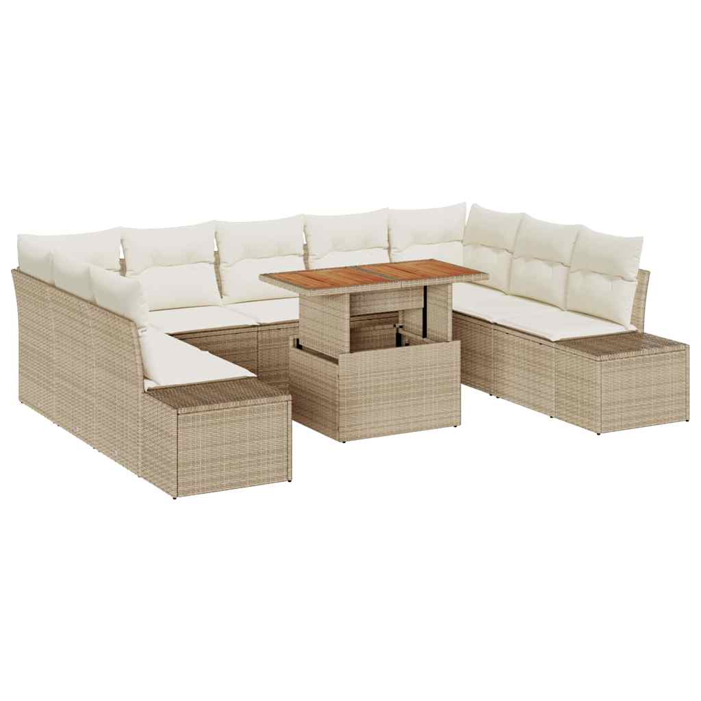 Garten Essgruppe mit Kissen 10 pcs Beige und Creme