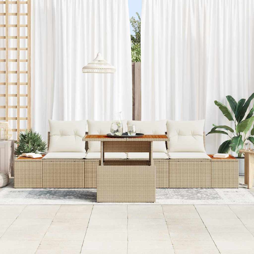 Garten Essgruppe mit Kissen 5 pcs Beige und Creme