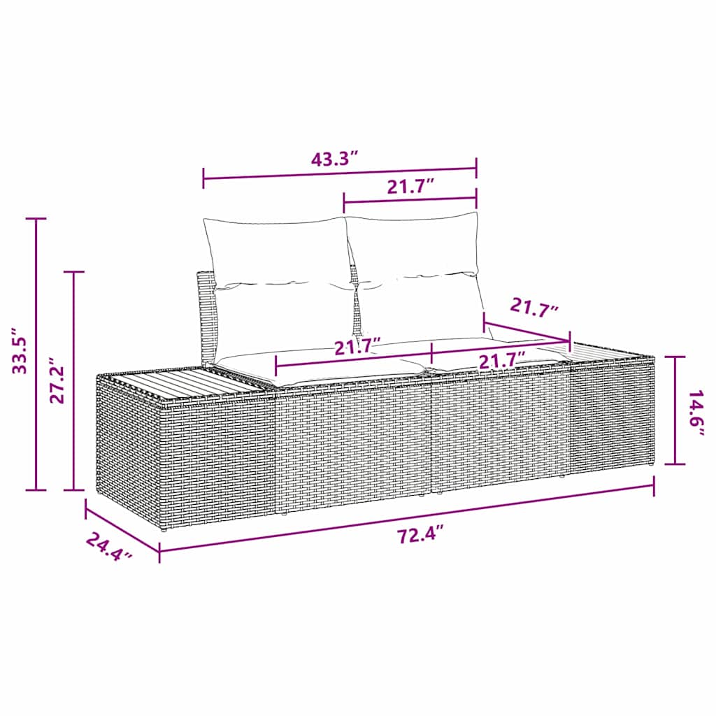 Garten Essgruppe mit Kissen 5 pcs Beige und Creme