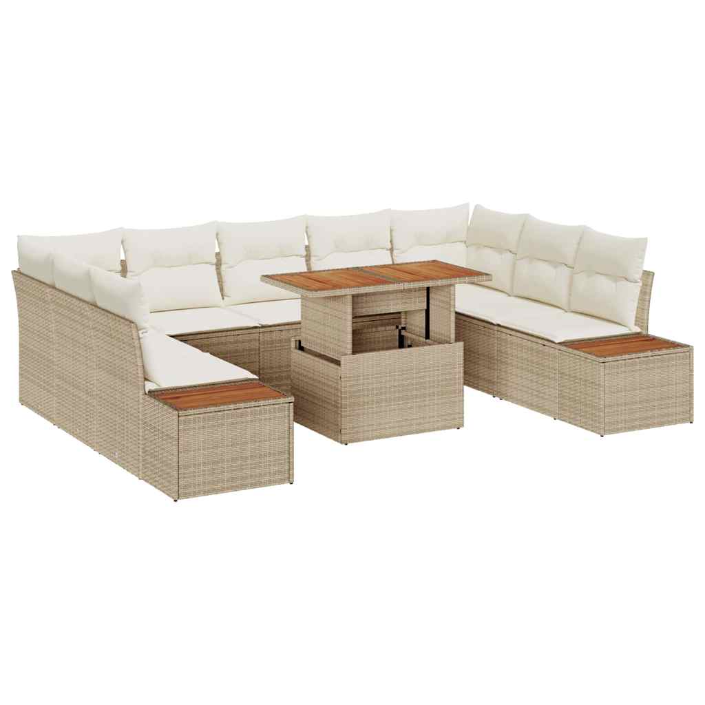 Garten Essgruppe mit Kissen 10 pcs Beige und Creme