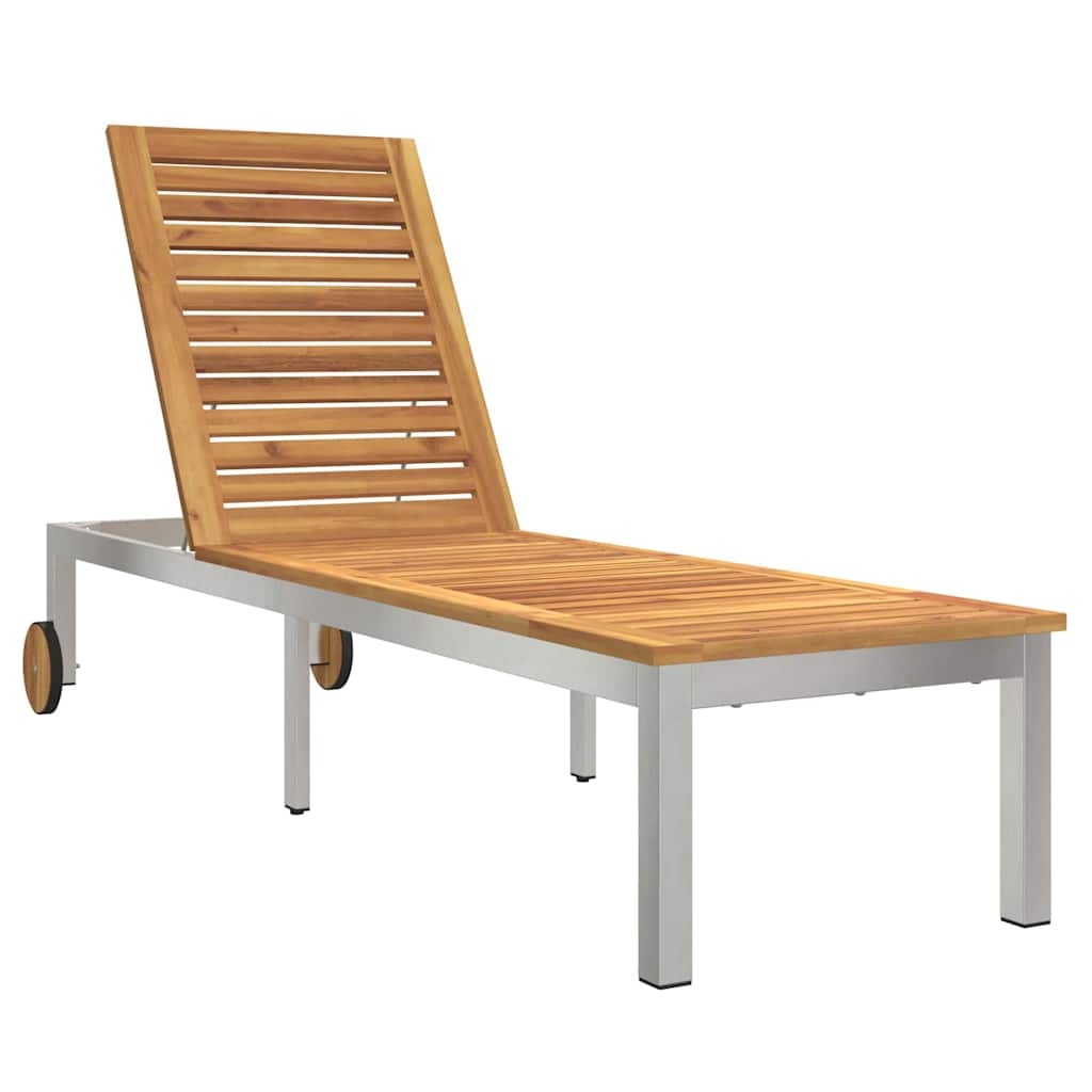 Sonnenliege Öl-Natur 205 x 53 x 100 cm Massivholz Akazie