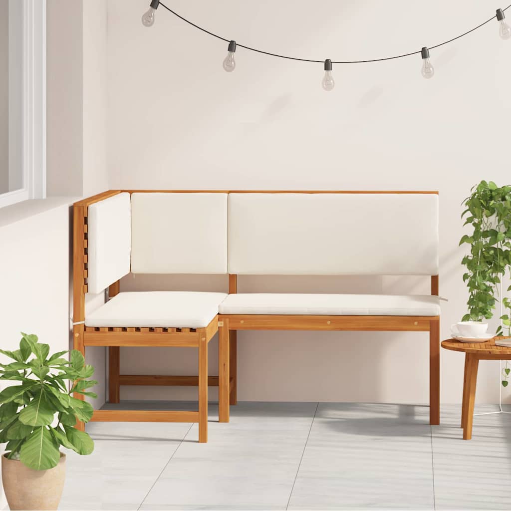 Gartenstuhl mit Kissen Braun 140 x 100 x 91cm Massivholz Akazie