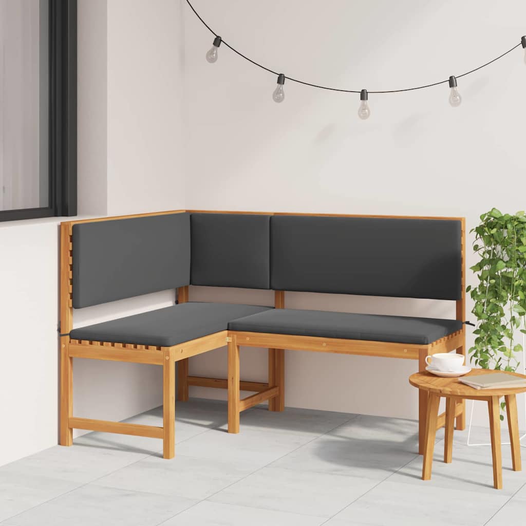 Gartenstuhl mit Kissen Braun 140 x 100 x 91cm Massivholz Akazie