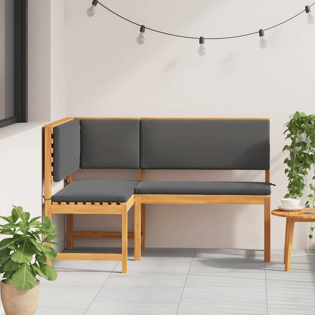 Gartenstuhl mit Kissen Braun 140 x 100 x 91cm Massivholz Akazie