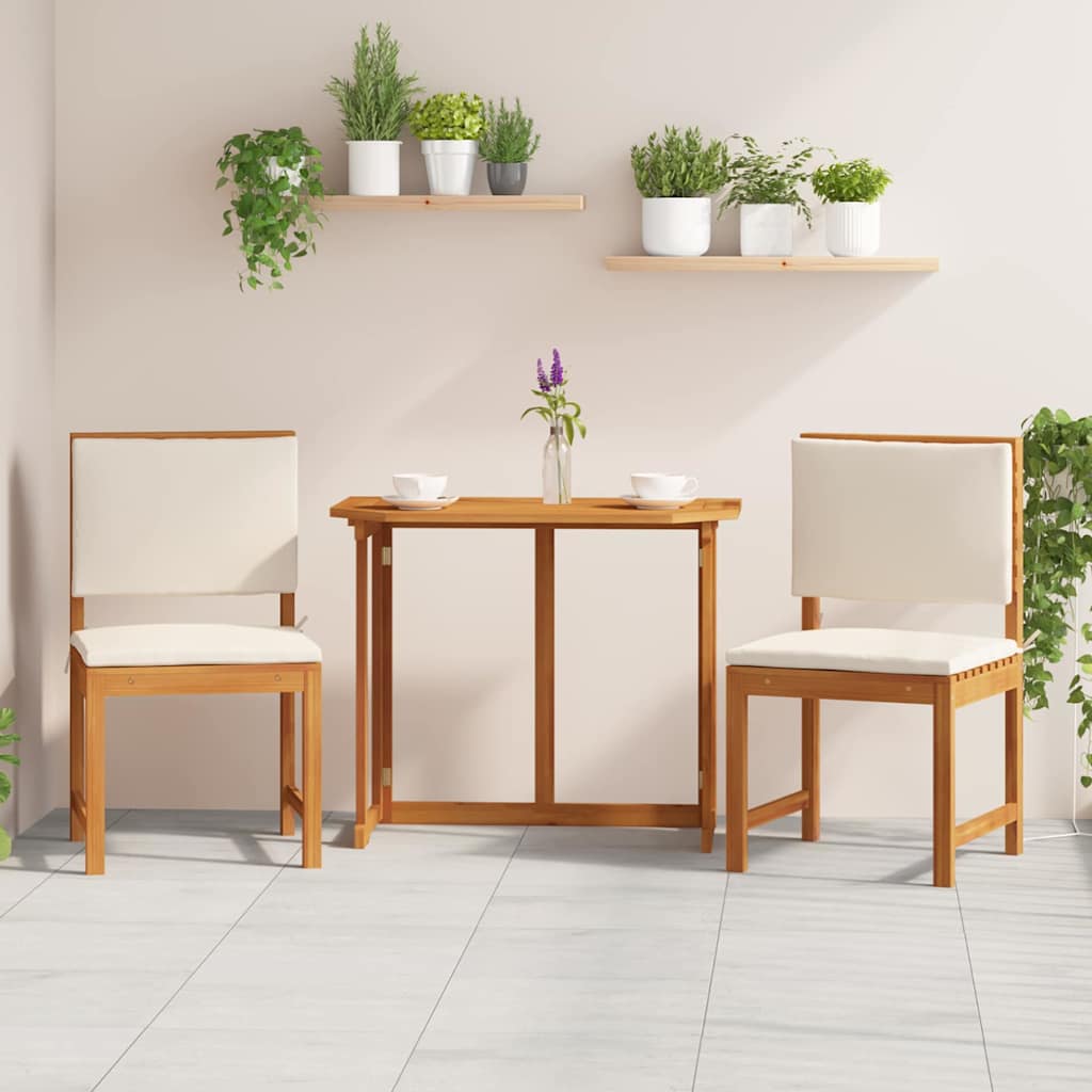 Gartenstuhl mit Kissen 2 pcs Braun Massivholz Akazie