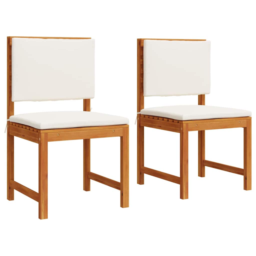 Gartenstuhl mit Kissen 2 pcs Braun Massivholz Akazie