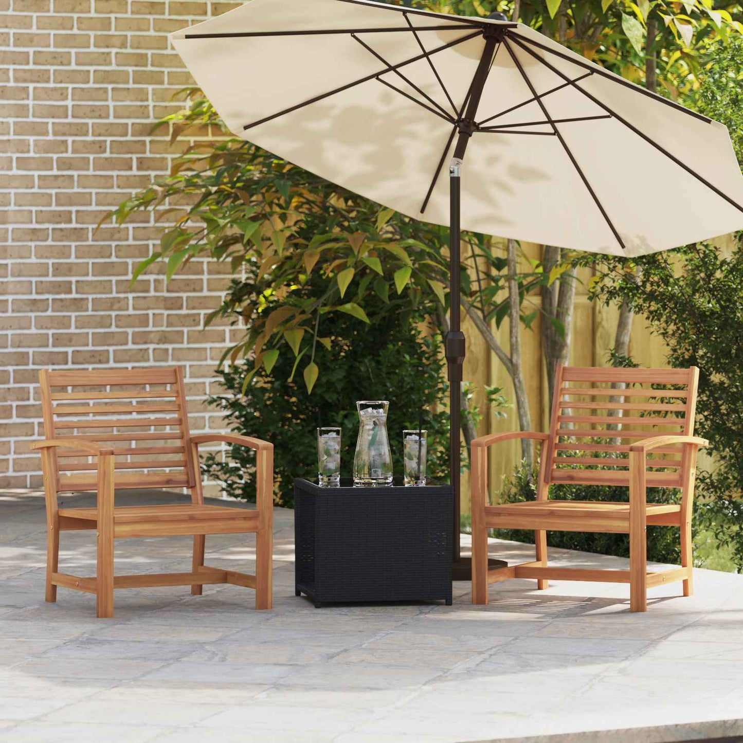 Stuhl 2 Stück Braun 65 x 60 x 76,5 cm Massivholz Teak