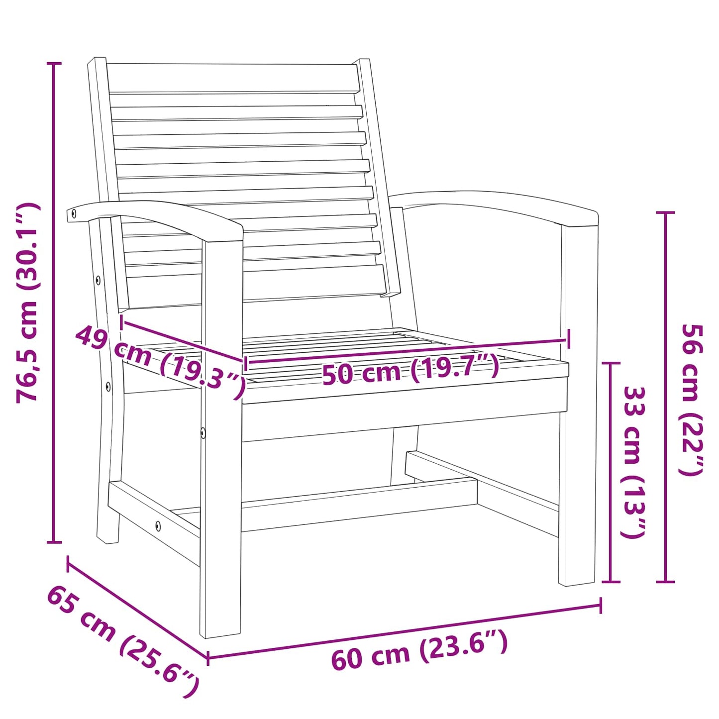Stuhl 2 Stück Braun 65 x 60 x 76,5 cm Massivholz Teak