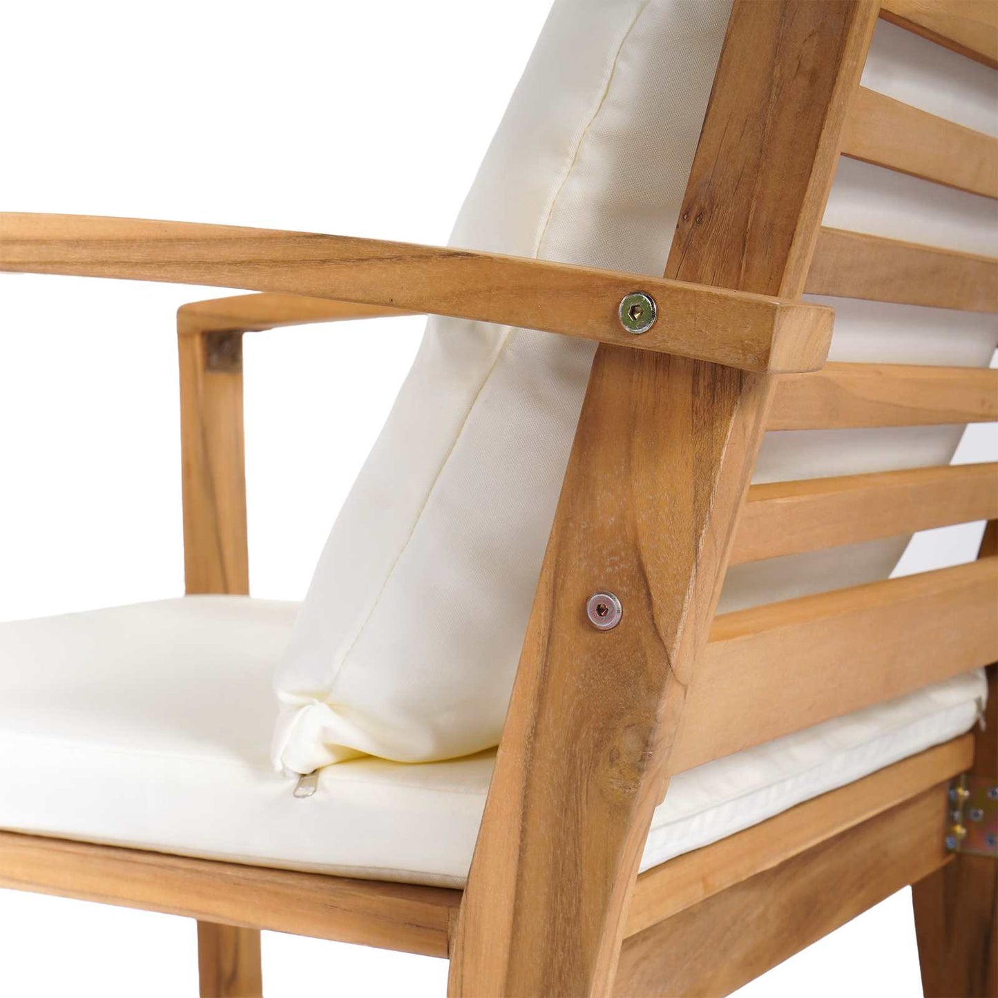 Stuhl 2 Stück Braun und Creme 65 x 60 x 76,5 cm Massivholz Teak