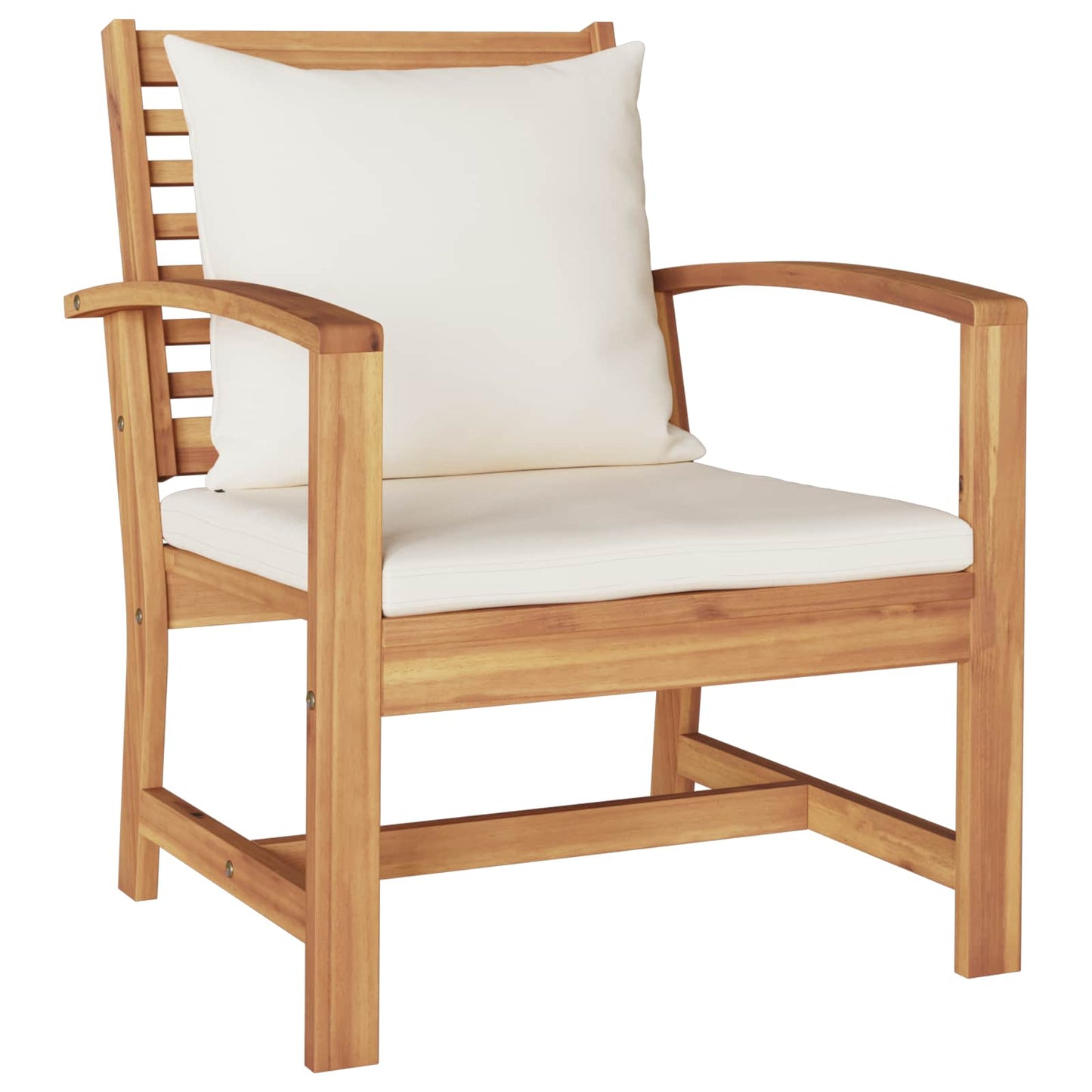 Stuhl 2 Stück Braun und Creme 65 x 60 x 76,5 cm Massivholz Teak