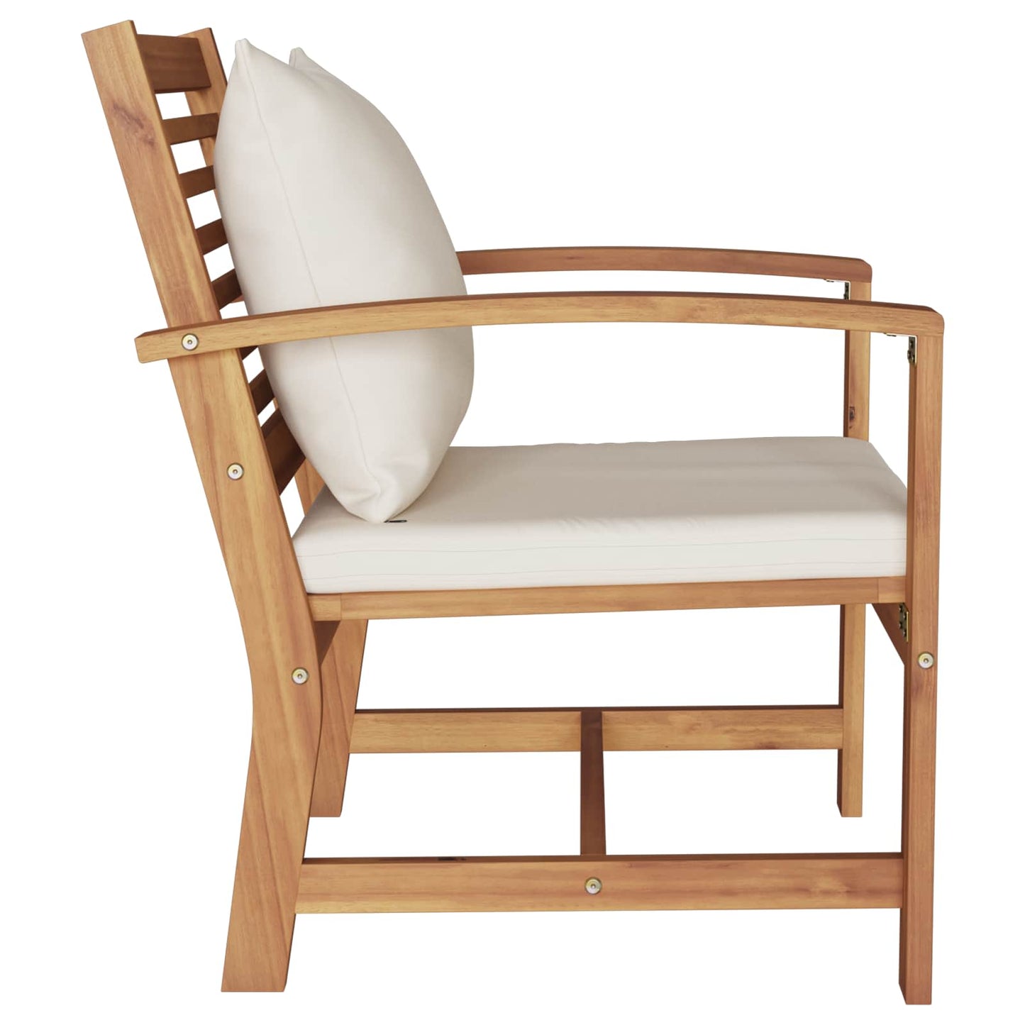 Stuhl 2 Stück Braun und Creme 65 x 60 x 76,5 cm Massivholz Teak