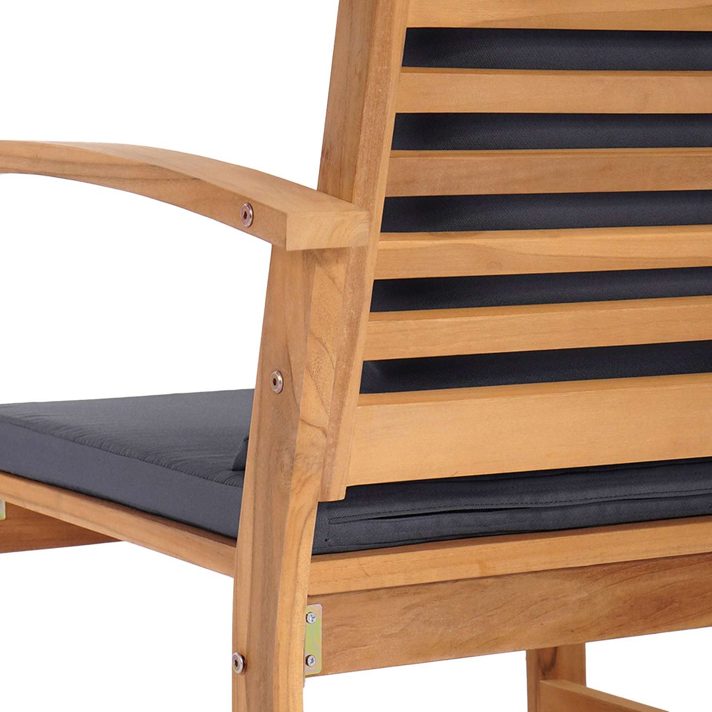 Gartenbank- und Tischset mit Polster 2 Stück Massivholz Teak