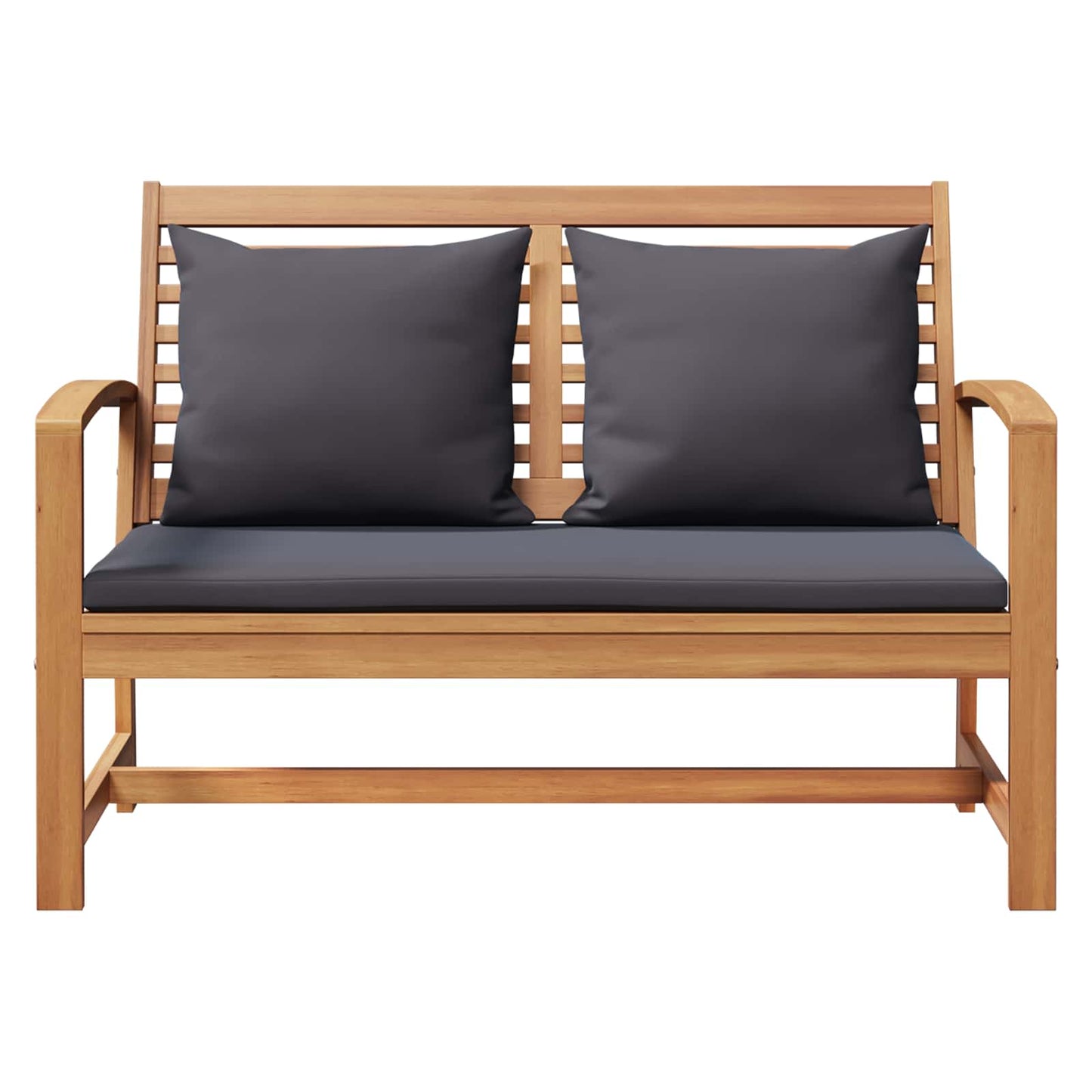 Gartenbank- und Tischset mit Polster 2 Stück Massivholz Teak