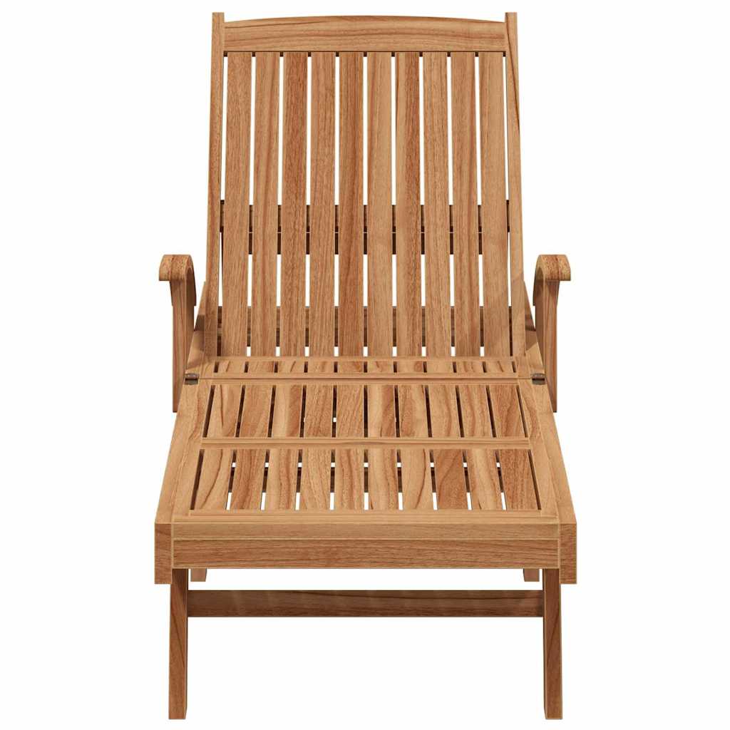 Sonnenliege mit Kissen Braun 195 x 59 x 78,5 cm Massivholz Teak