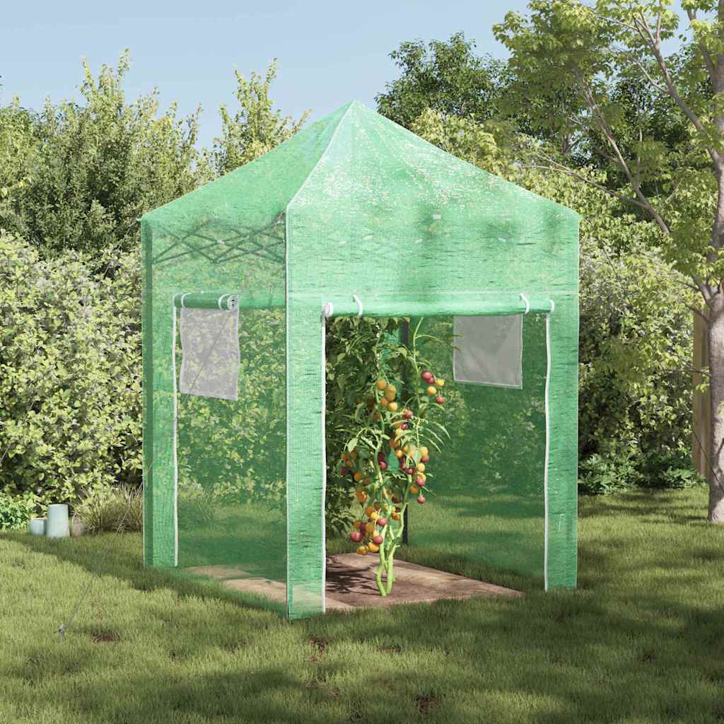 Gewächshaus mit Pop-up-Rahmen Grün 200 x 200 x 300 cm Eisen