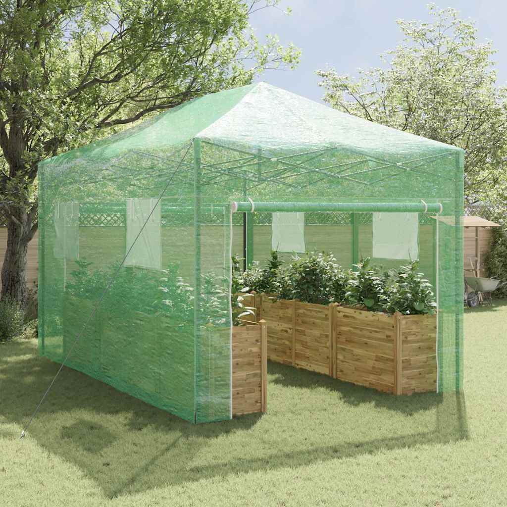 Gewächshaus mit Pop-up-Rahmen Grün 290 x 430 x 315 cm Eisen