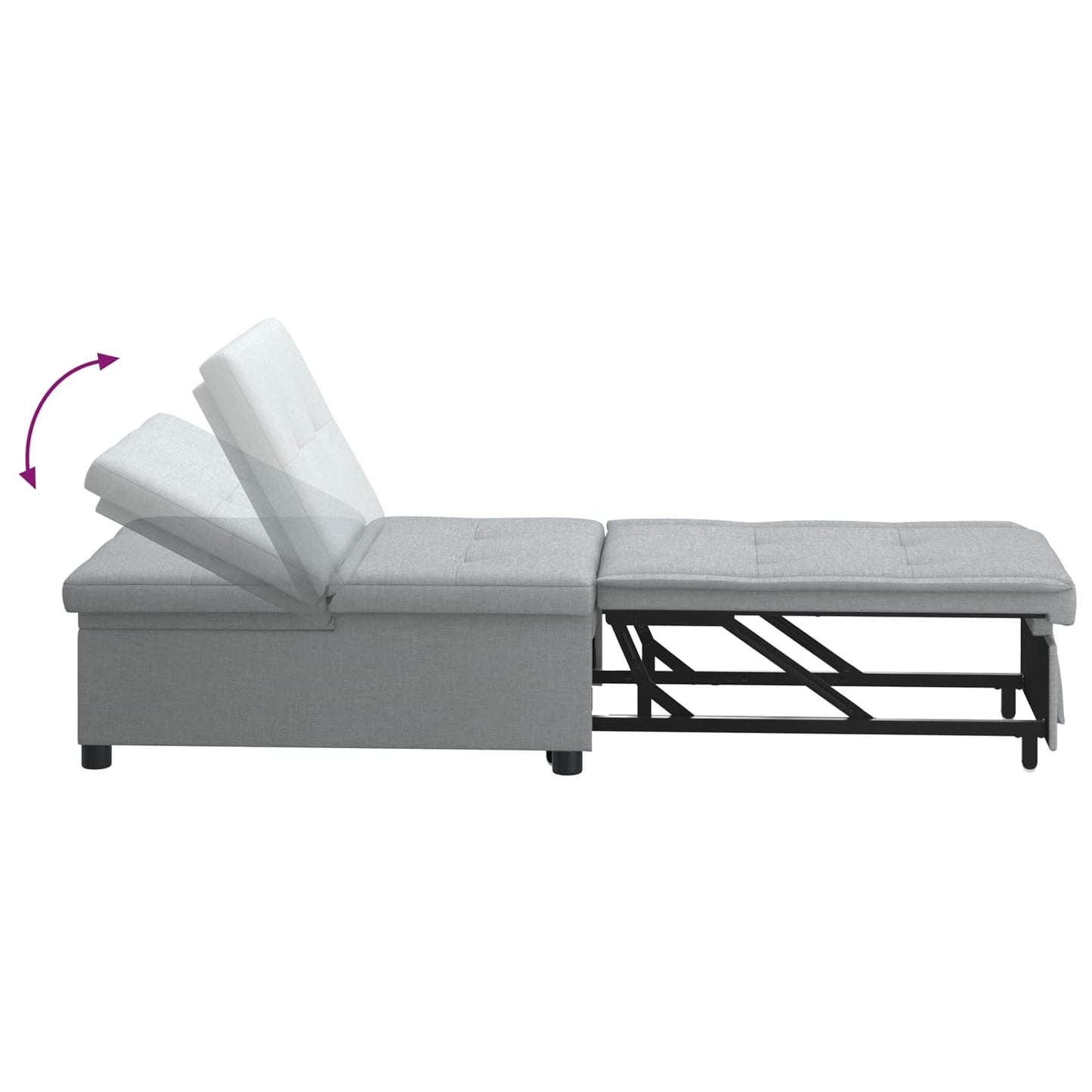 Schlafsofa Ausziehbar Hellgrau 194 x 50 x 82 cm Stoff