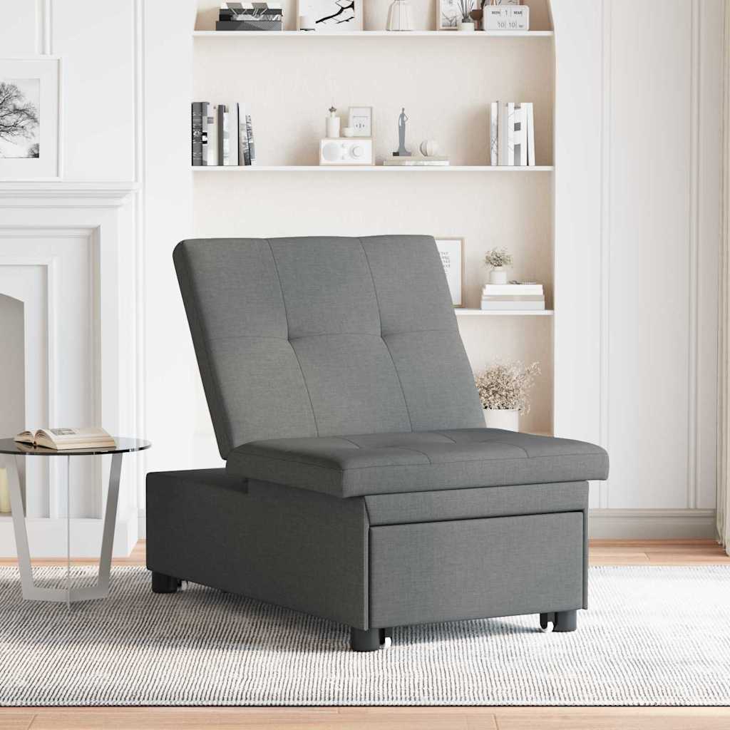 Schlafsofa Ausziehbar Dunkelgrau 194 x 50 x 82 cm Stoff