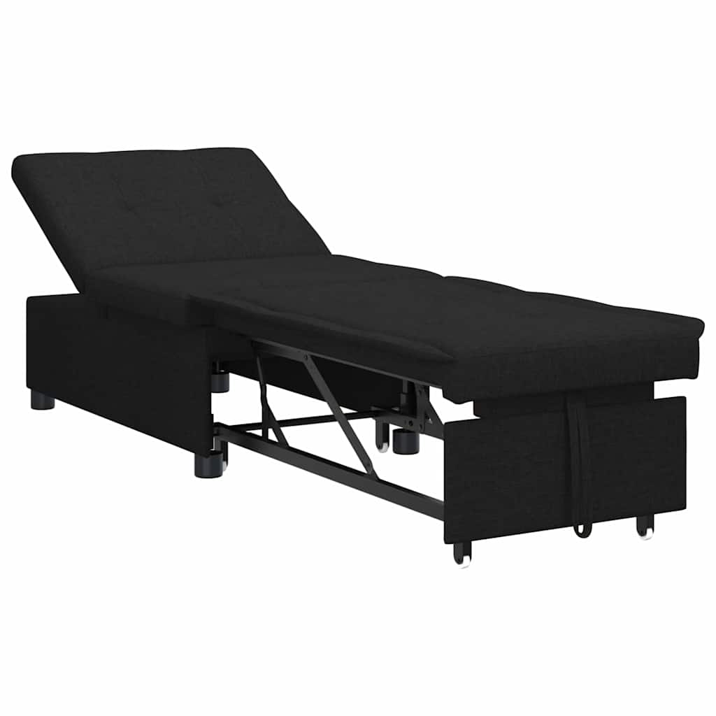 Schlafsofa Ausziehbar Schwarz 194 x 50 x 82 cm Stoff