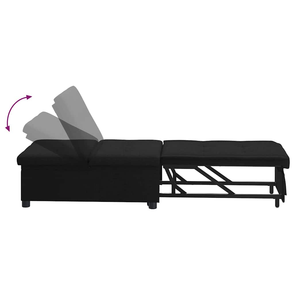 Schlafsofa Ausziehbar Schwarz 194 x 50 x 82 cm Stoff
