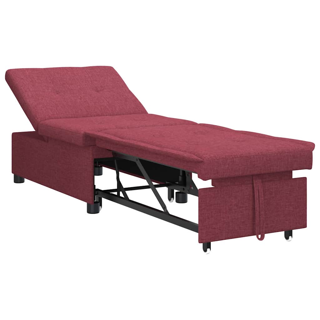 Schlafsofa Ausziehbar Weinrot 194 x 50 x 82 cm Stoff
