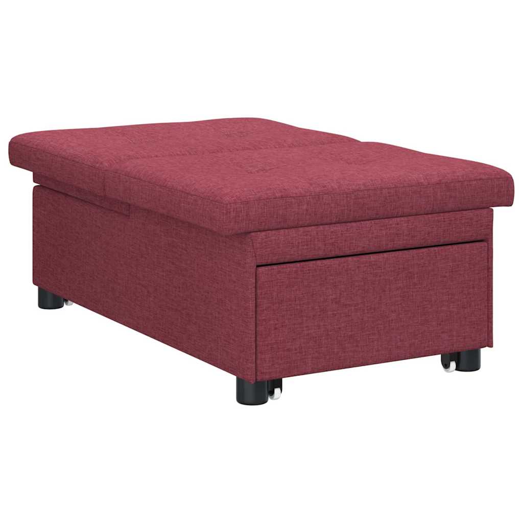 Schlafsofa Ausziehbar Weinrot 194 x 50 x 82 cm Stoff