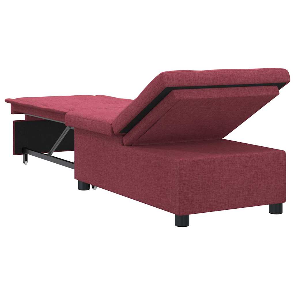Schlafsofa Ausziehbar Weinrot 194 x 50 x 82 cm Stoff