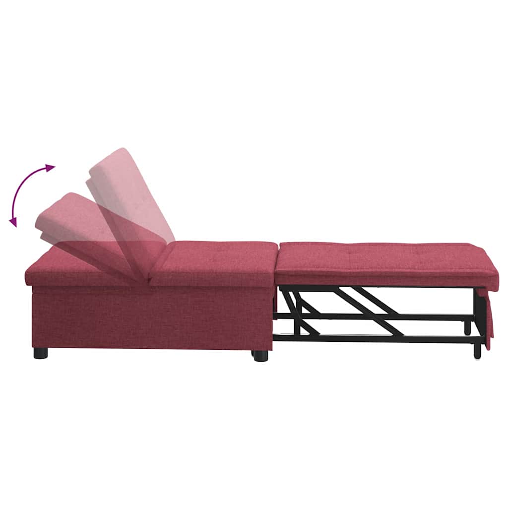 Schlafsofa Ausziehbar Weinrot 194 x 50 x 82 cm Stoff
