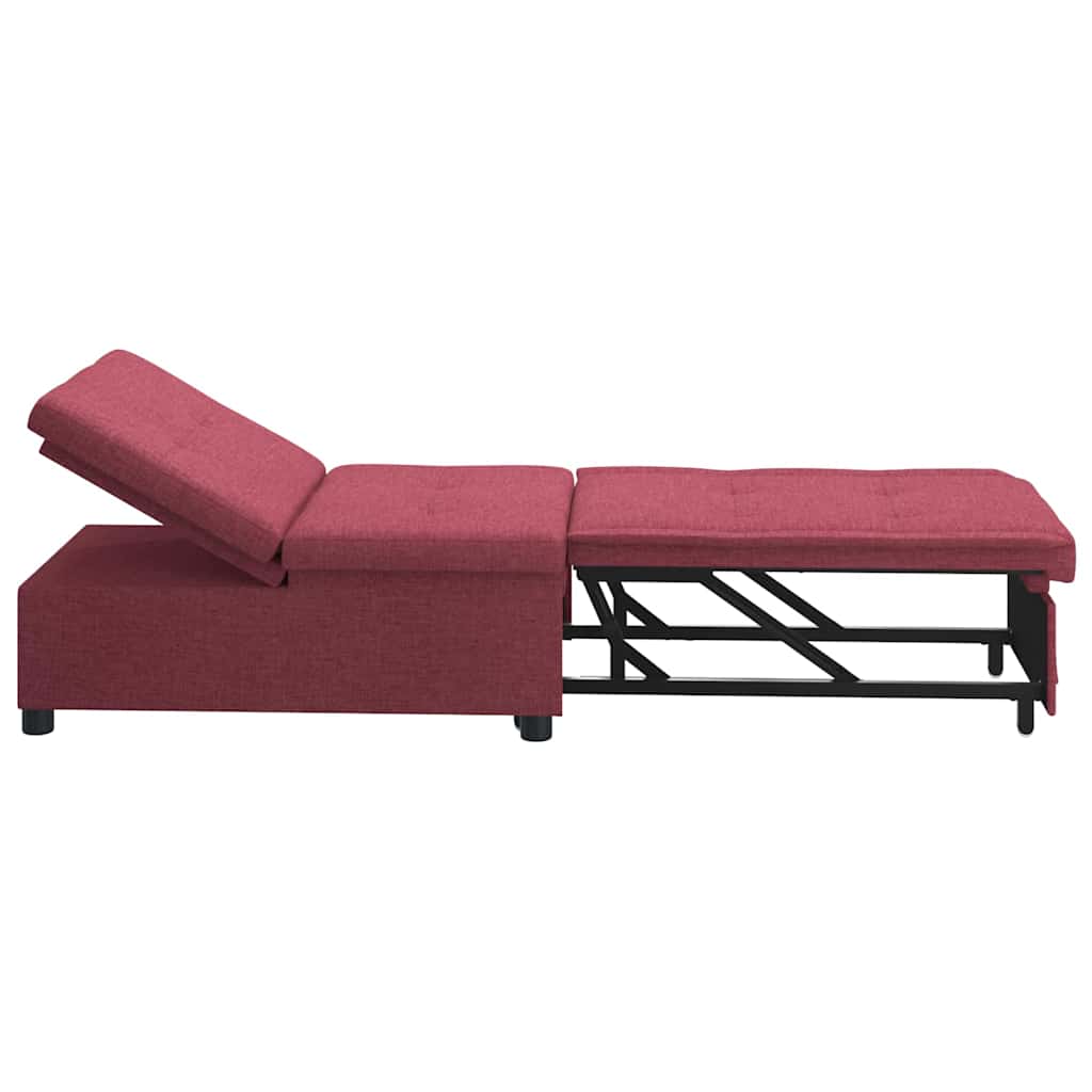 Schlafsofa Ausziehbar Weinrot 194 x 50 x 82 cm Stoff