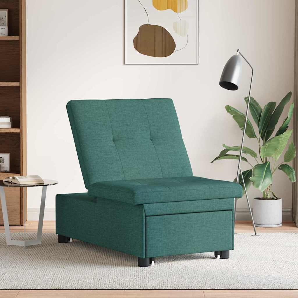 Schlafsofa Ausziehbar Dunkelgrün 194 x 50 x 82 cm Stoff