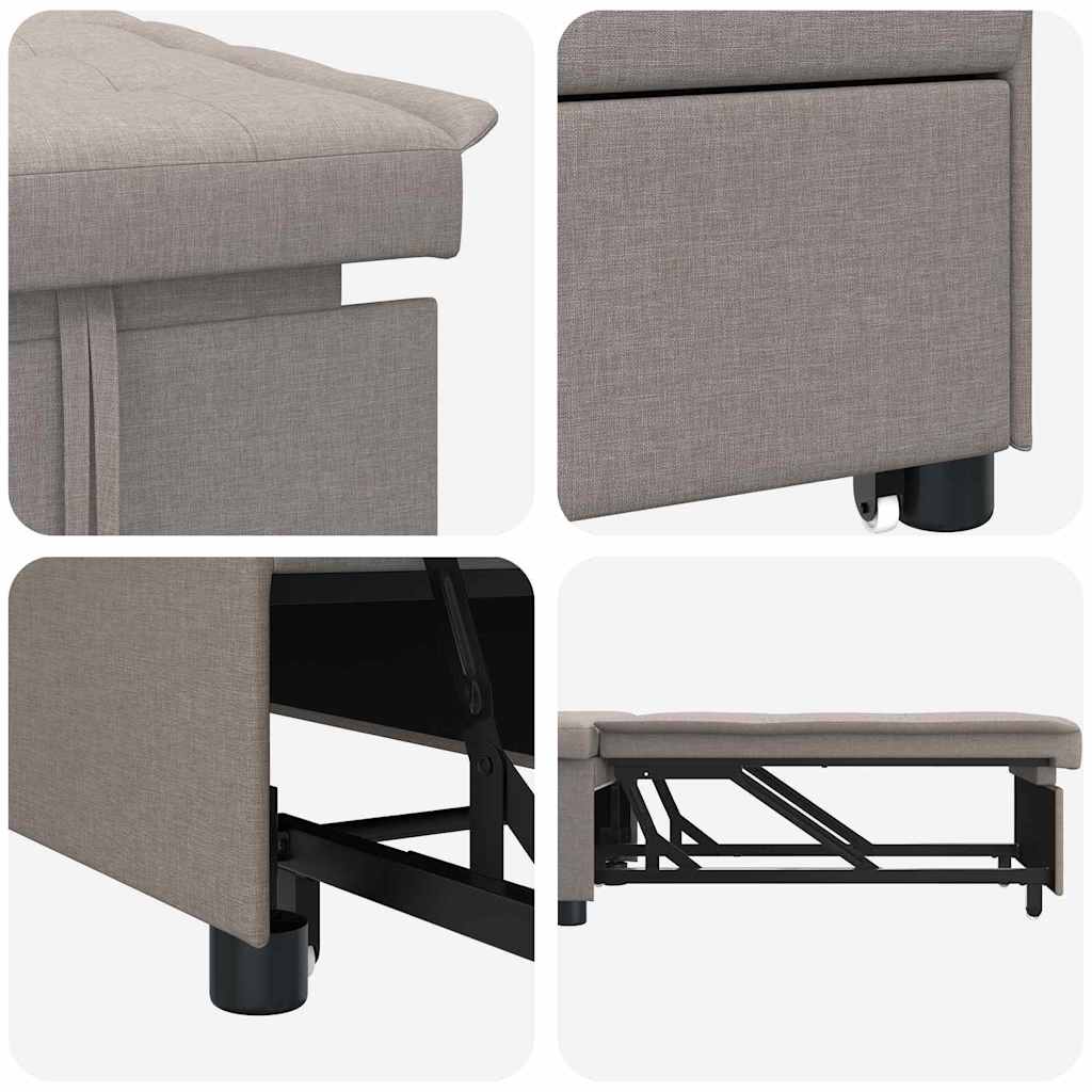 Schlafsofa Ausziehbar Taupe 194 x 50 x 82 cm Stoff