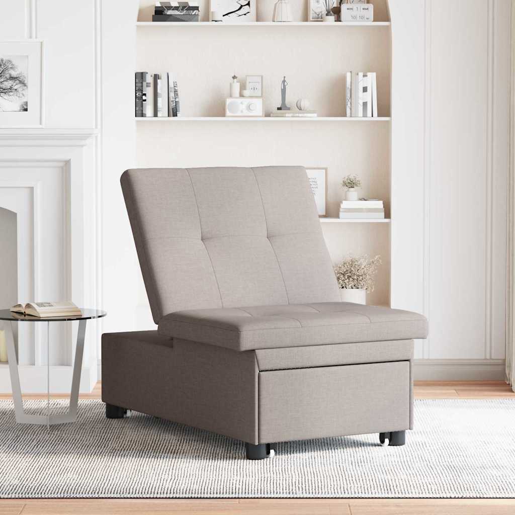 Schlafsofa Ausziehbar Taupe 194 x 50 x 82 cm Stoff