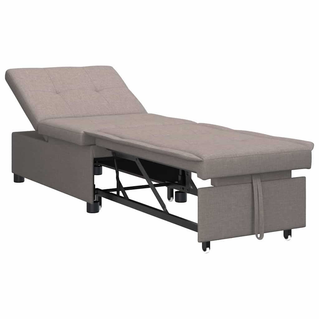 Schlafsofa Ausziehbar Taupe 194 x 50 x 82 cm Stoff