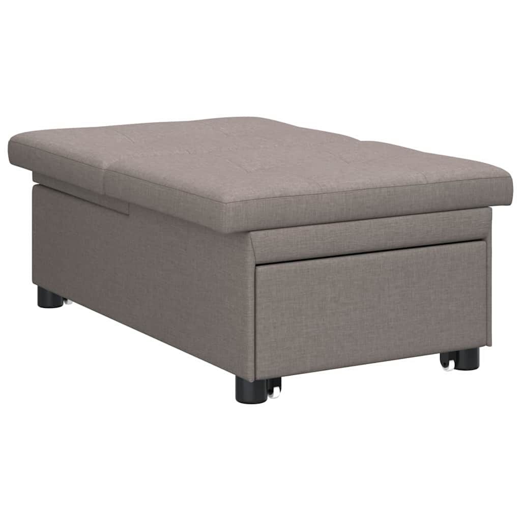 Schlafsofa Ausziehbar Taupe 194 x 50 x 82 cm Stoff