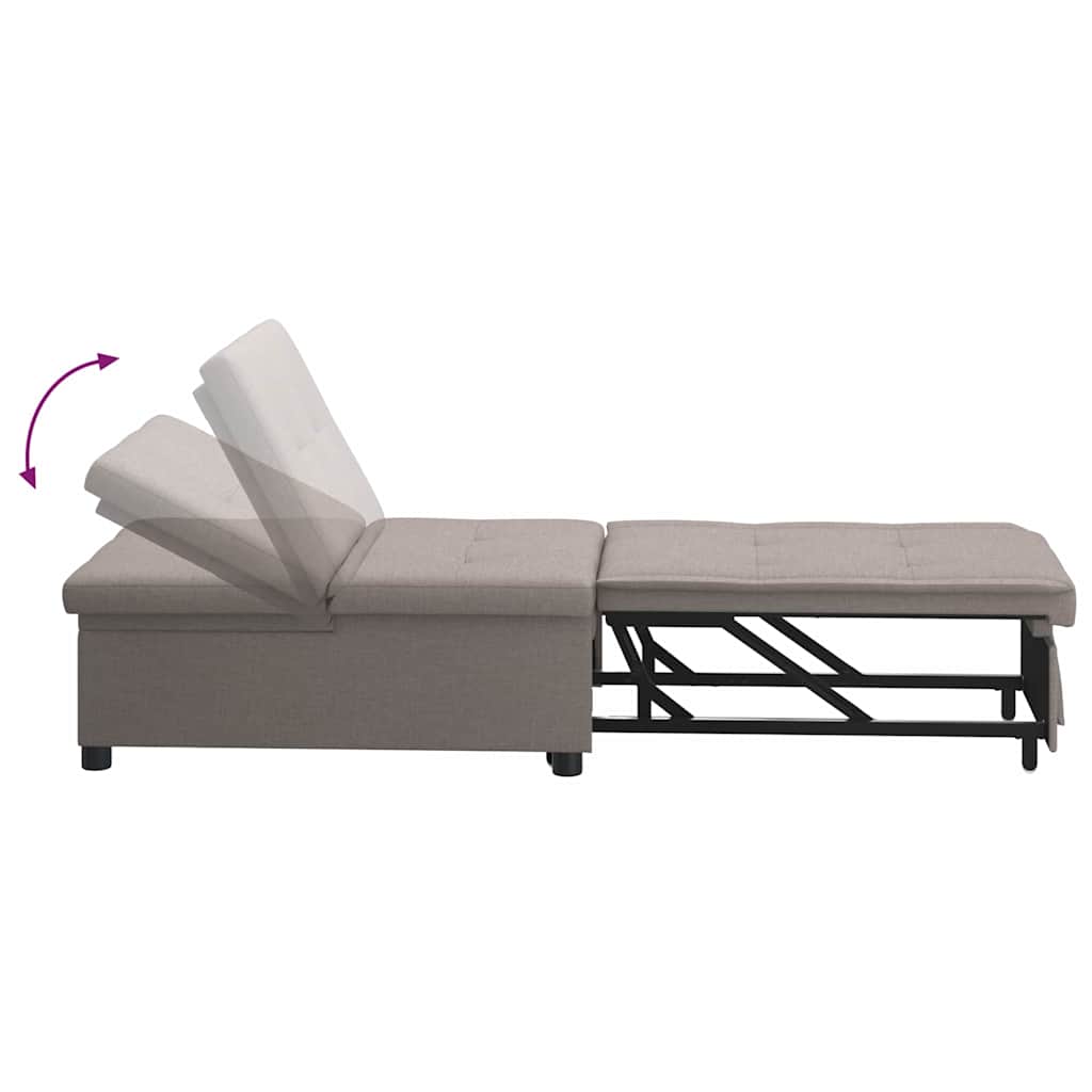 Schlafsofa Ausziehbar Taupe 194 x 50 x 82 cm Stoff