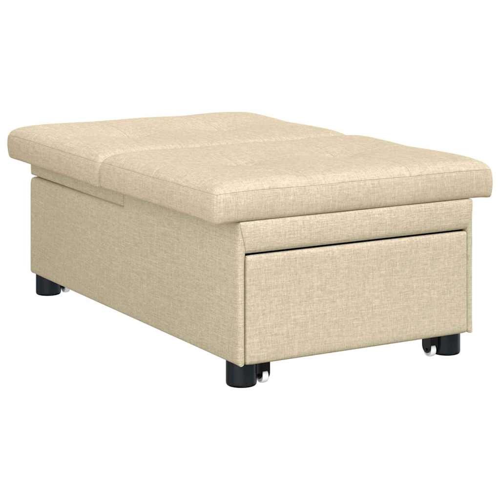 Schlafsofa Ausziehbar Creme 194 x 50 x 82 cm Stoff
